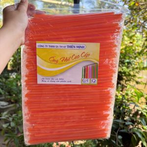 Ống Hút Màng Bọc Nhựa Màu Cam