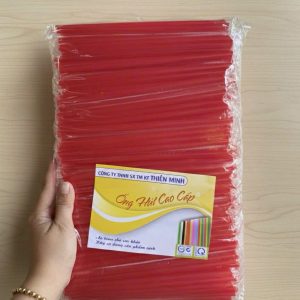Ống Hút Đỏ Bọc Màng Nhựa